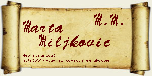 Marta Miljković vizit kartica